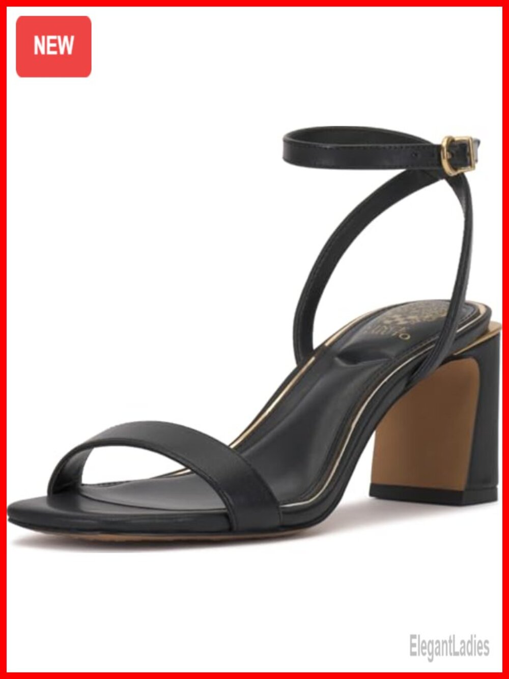 Hamda Ankle Strap Block Heel Sandals Leather